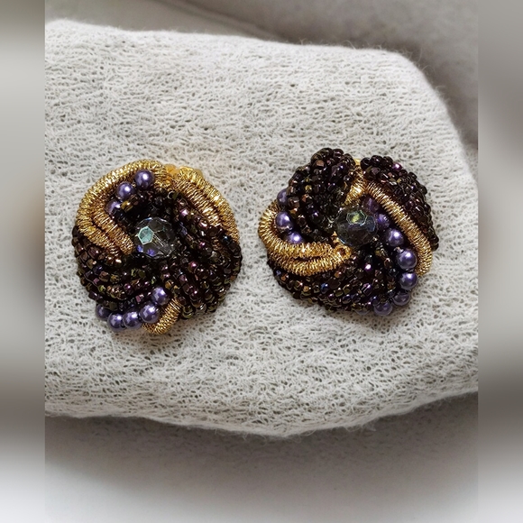 Miriam Haskell 1945 Peacock Beads Bracelet Earrings 16 Strand Necklace Set RARE - Picture 11 of 16